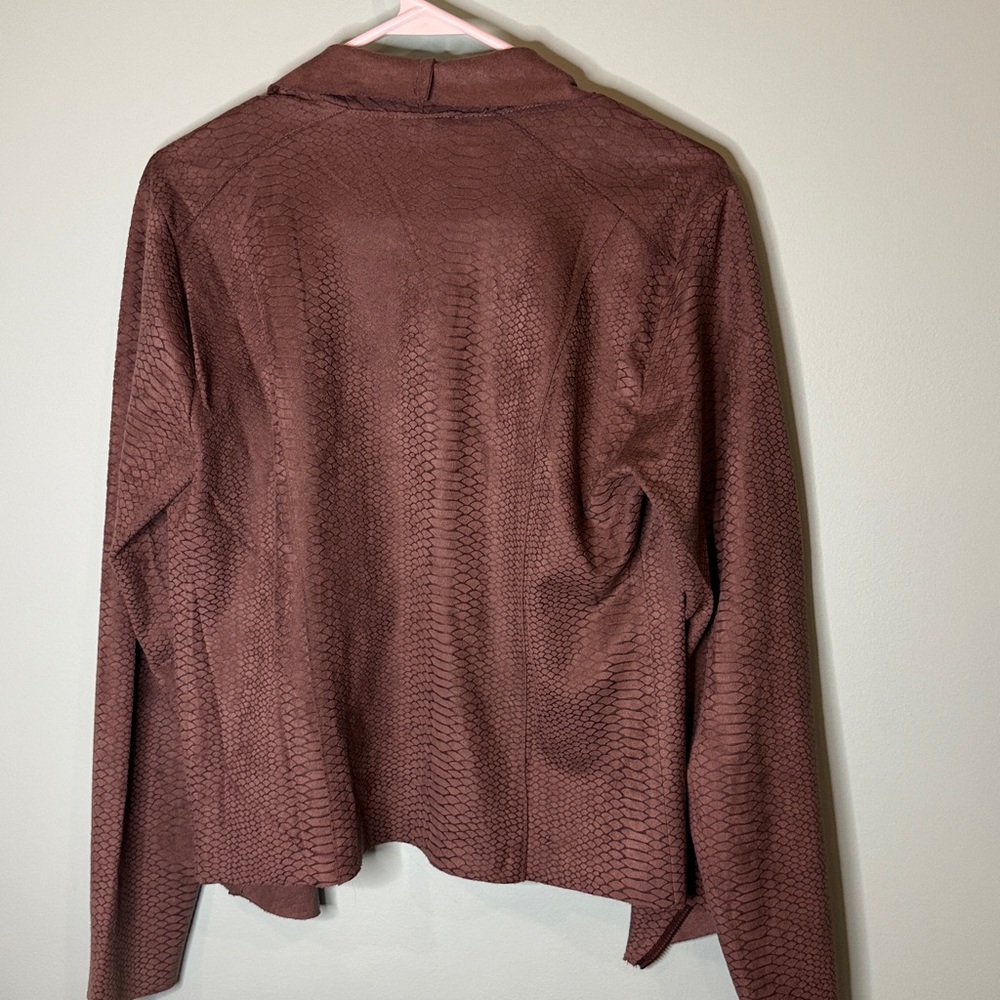 Mystree Taupe snake design zip up scarf jacket - Picture 3 of 10